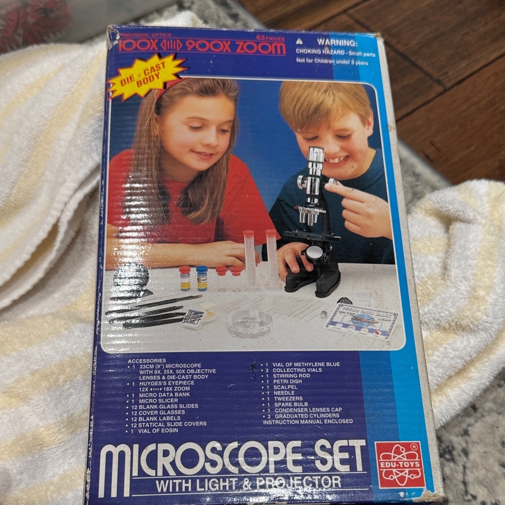 Vintage Microscope Set with Light & Projector